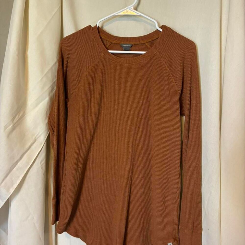 Eddie-bauer Women's Brown and Orange Shirt